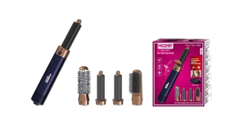Hoomei HM-7899 1000W 5 em 1 Escova e Secador de Cabelo 3 Temperaturas 360°